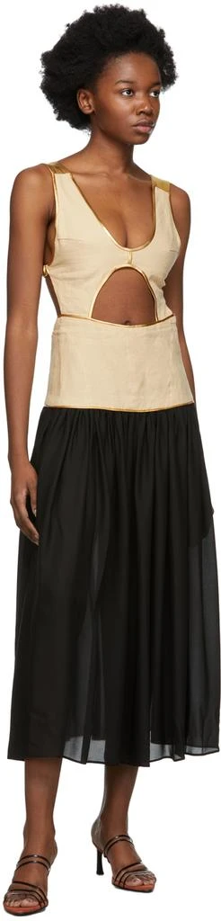 Diotima Beige & Black Corpetto Dress 4