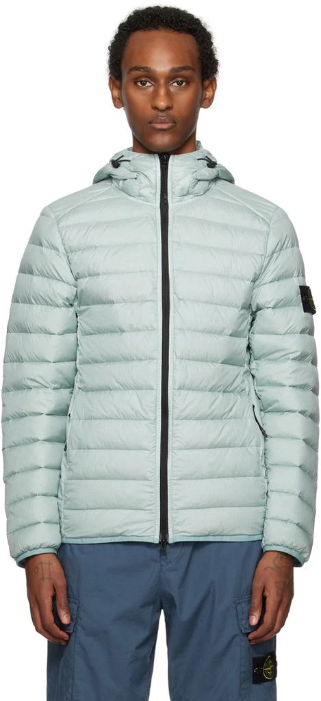 Stone Island Blue Loom Woven Chambers Down Jacket 1