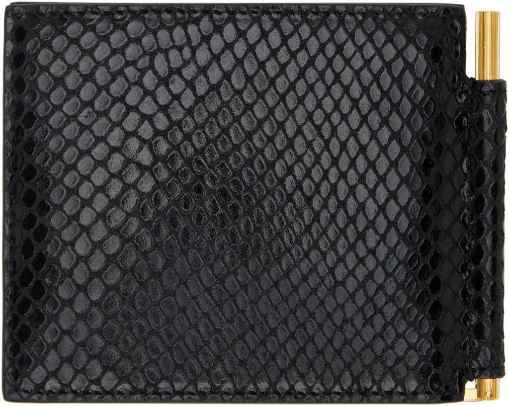 Tom Ford Black Printed Python Money Clip Wallet 2