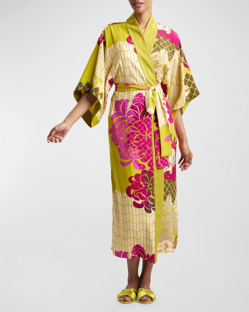 Natori Rimini Floral-Print Matte Satin Robe 1