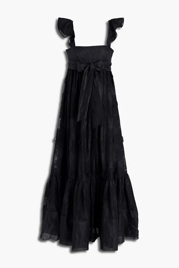 Valentino Embroidered ruffled cotton-blend organza maxi dress 1