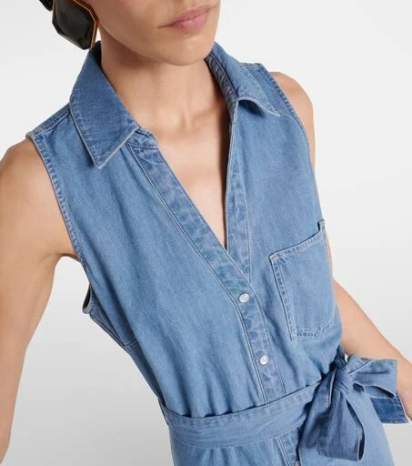 VERONICA BEARD Edwina belted denim midi dress 4