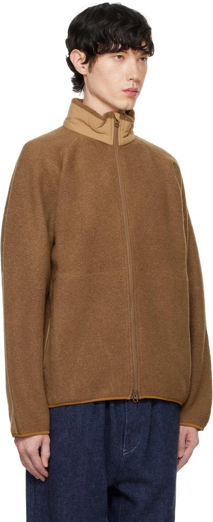 Nanamica Brown Boiled Wool Zip Up Sweater 2
