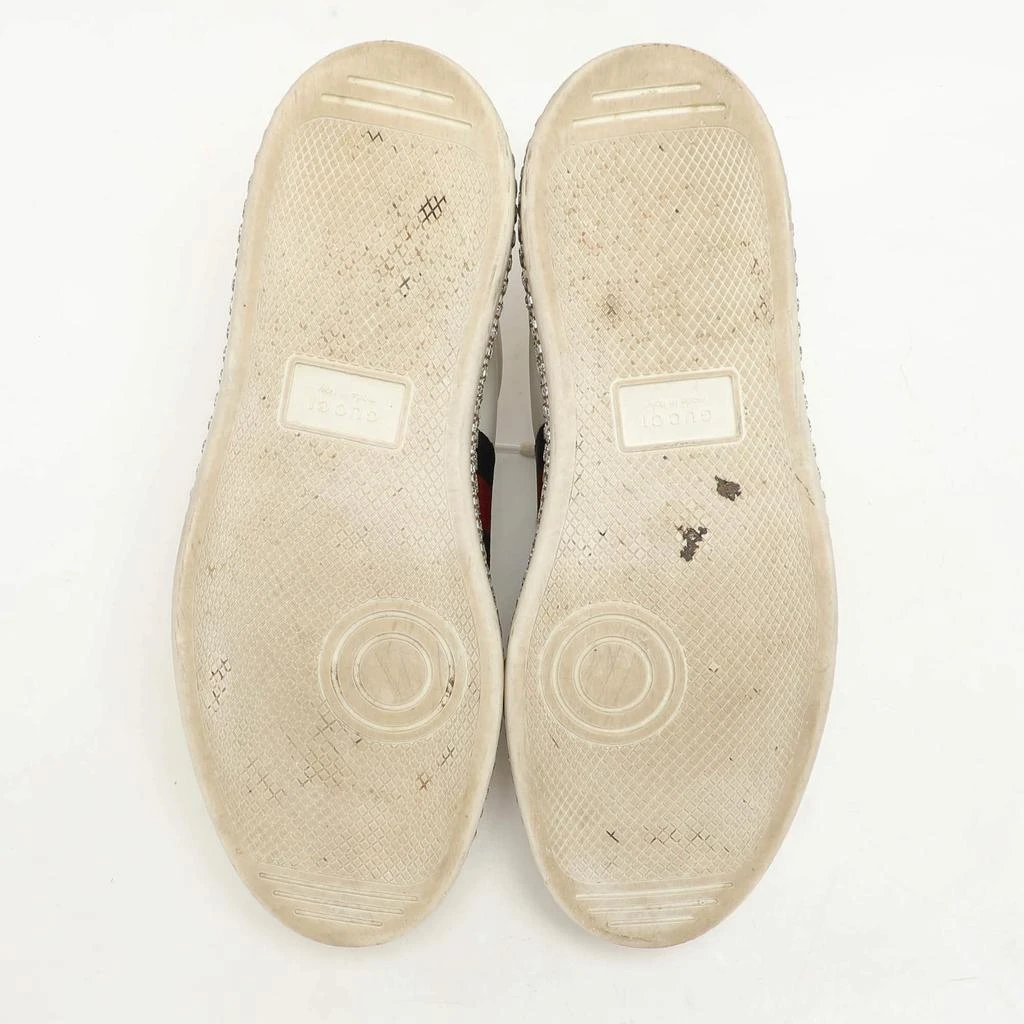 Gucci Gucci White Leather And Bee Web Detail New Ace Crystal Embellished Platform Sneakers Size 37 6