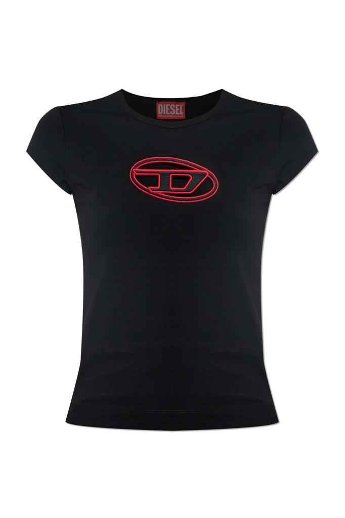 トップス DIESEL T-Angie Peekaboo Logo T-Shirt T-ANGIE Woman: Cotton T-shirt with cut-out D logo | Diesel