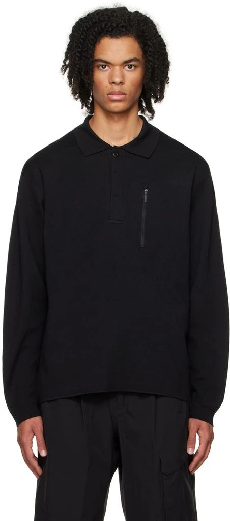 DESCENTE Black Fusion Knit Polo 1