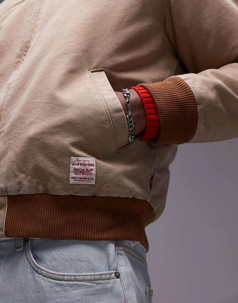 Levi's Levi's Workwear capsule embarcadero aviator bomber jacket lightweight canvas in beige 3