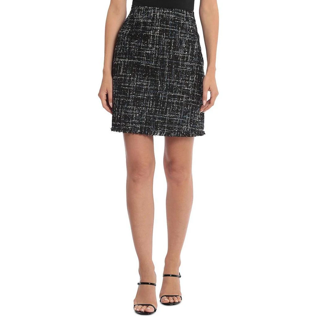 Bagatelle Womens Tweed Metallic Mini Skirt 1