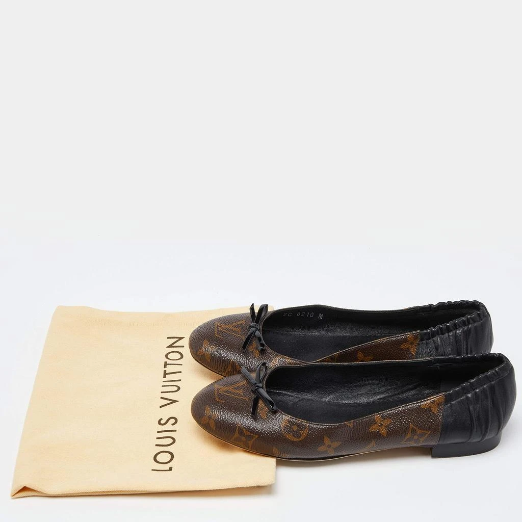 Louis Vuitton Louis Vuitton Brown Leather and Monogram Canvas Joy Ballet Flats Size 36 9