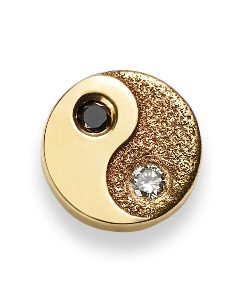Zoe Chicco Zoe Chicco 14K Yellow Gold Itty Bitty Symbols Black & White Diamond Yin Yang Single Stud Earring 1