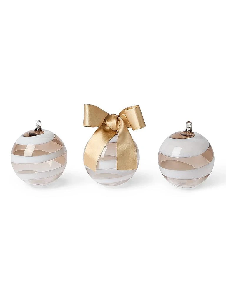 Brunello Cucinelli Set of 3 Striped Murano Glass Ornaments