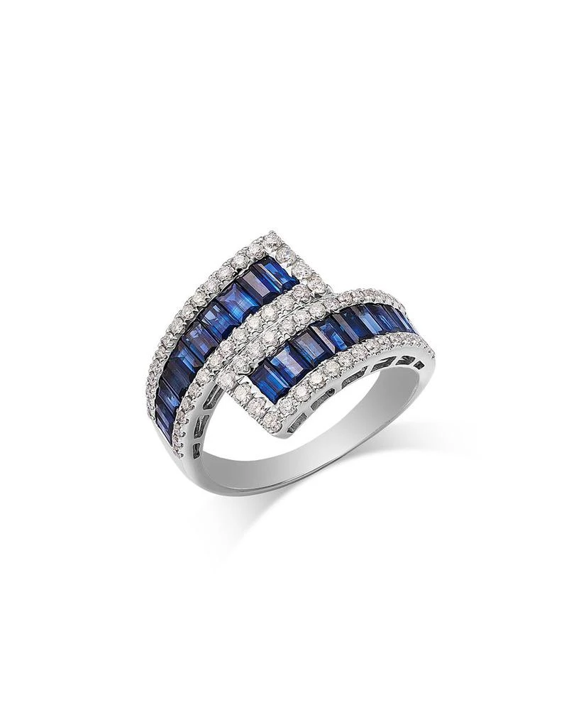 Bloomingdale
s Fine Collection Sapphire 
Diamond Bypass Ring in 14K White Gold 1