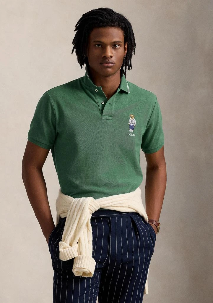 Ralph Lauren Custom Slim Polo Bear Mesh Polo Shirt