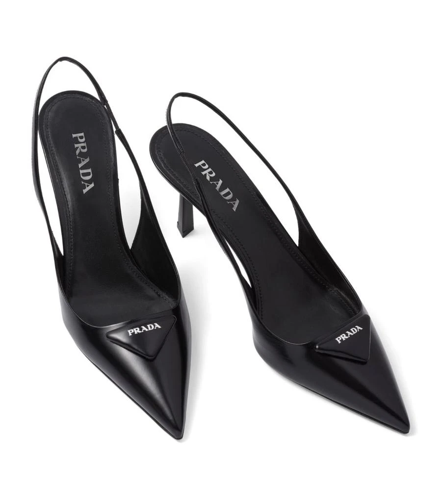 Prada Brushed Leather Slingback Pumps 75 5