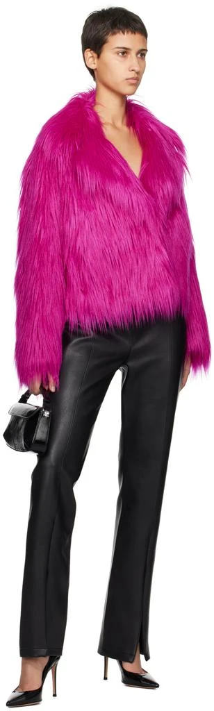 STAND STUDIO Pink Janet Faux-Fur Jacket 4