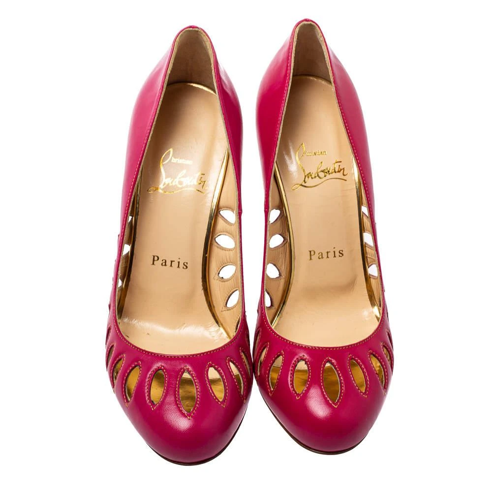 Christian Louboutin Christian Louboutin Pink Leather Laser Cut Pumps Size 36.5 3