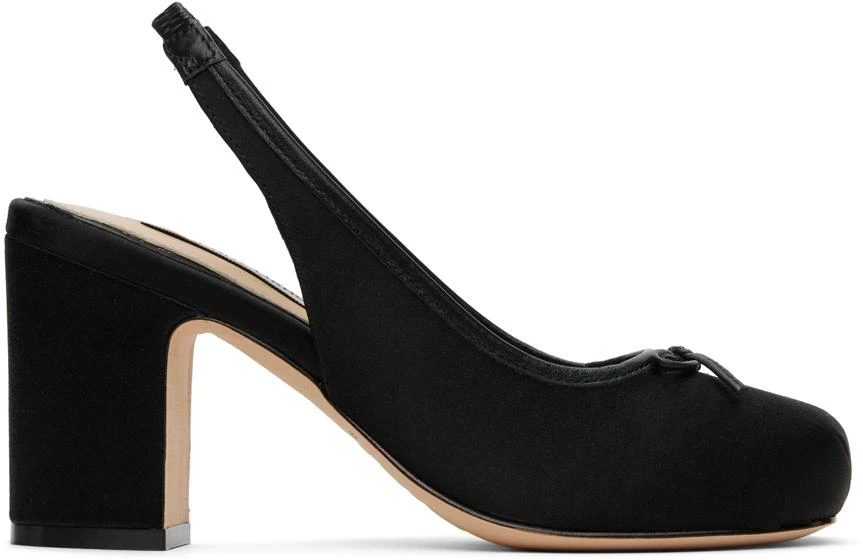 Sandy Liang SSENSE Exclusive Black Slingback 75 Heels 1