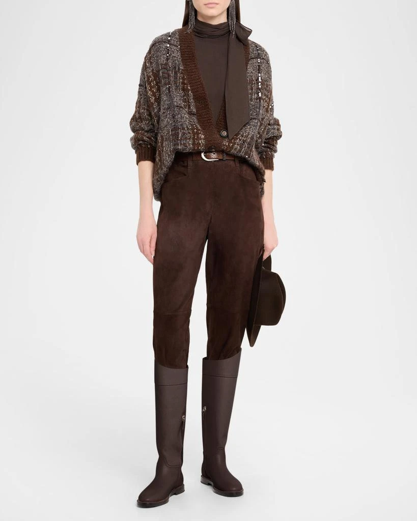 Brunello Cucinelli Tartan Organza Embroidered Cardigan 2