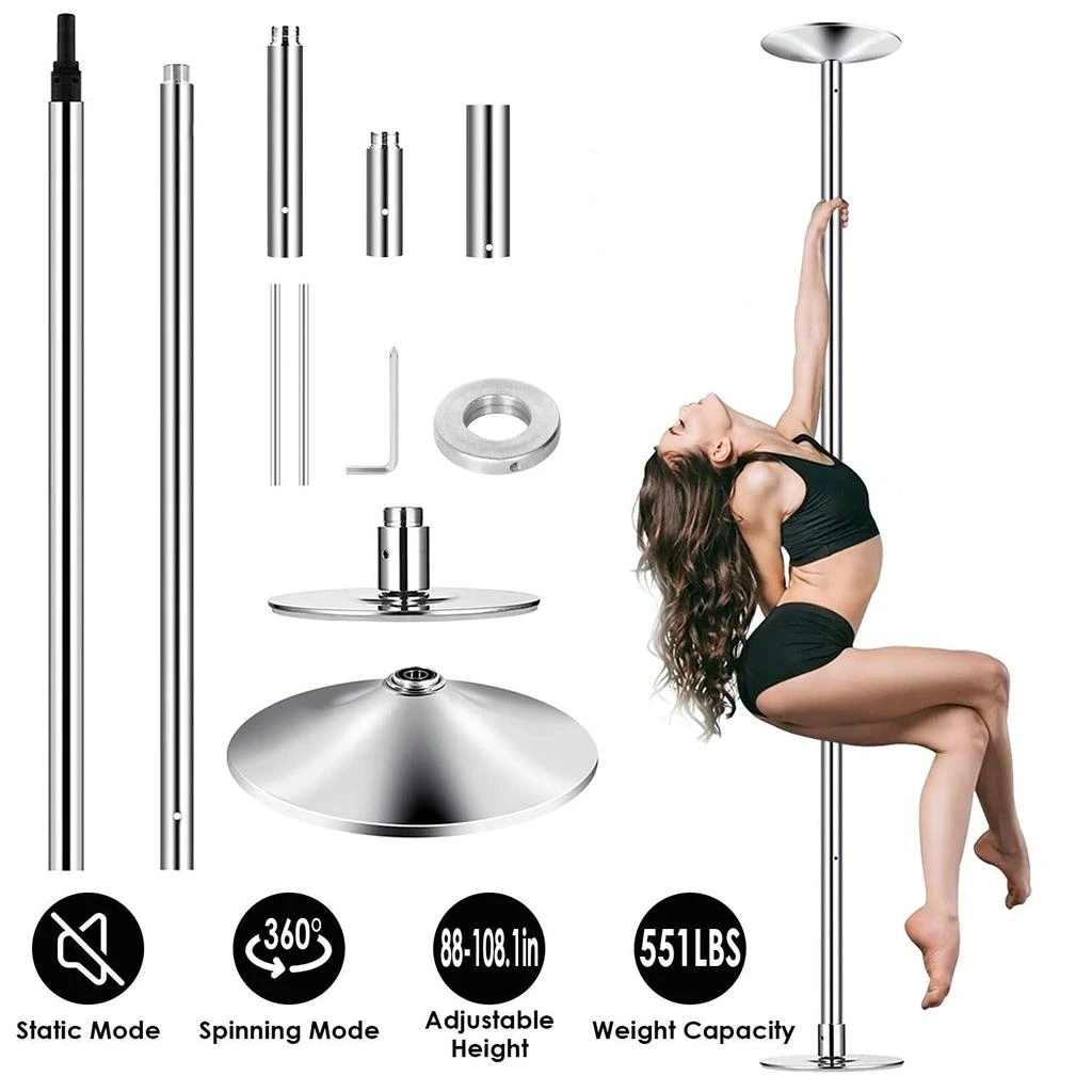 TRIPLEXPOLES Dance Pole 45mm Spinning Static Dancing Pole