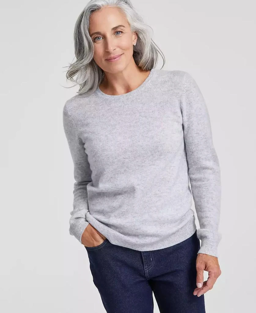Charter Club 100% Cashmere Women's Long-Sleeve Crewneck Sweater, Created for Macy's 1