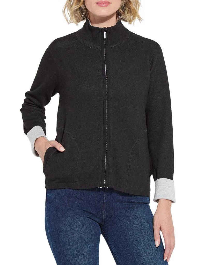 Lyssé Reversible Cashmere Zip Up Cardigan 9