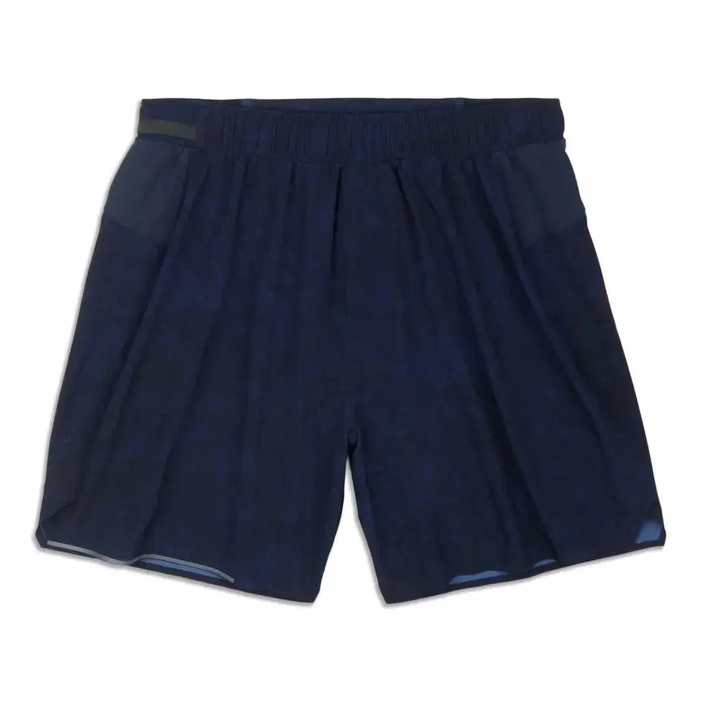 lululemon Men's Lined Surge Shorts 6" In Gravel Dust True Navy Multi