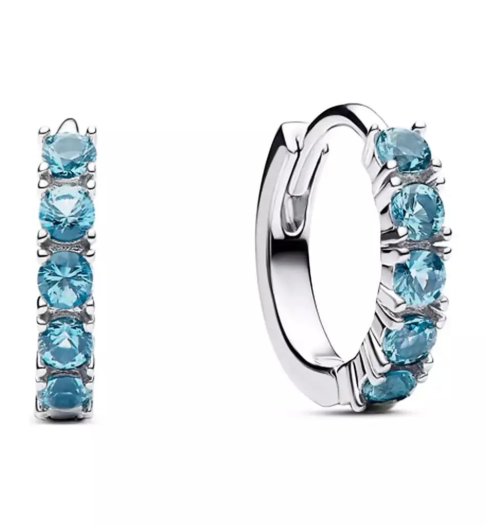 PANDORA Light Blue Huggie Earrings