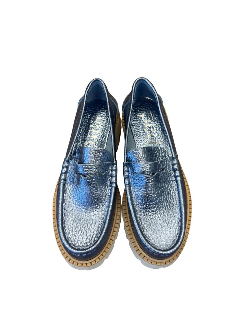 Pedro Garcia Pedro Garcia - Azure Cervo Lame Loafer