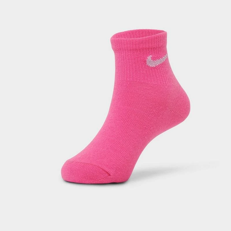 NIKE Girls' Toddler Nike Metallic Swoosh Quarter Socks (6-Pack) 3