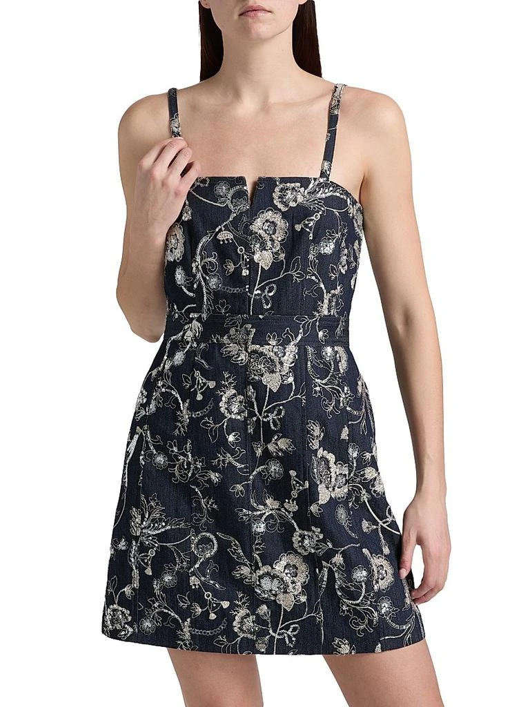 Cinq à Sept Zach Garden Embroidered Denim Minidress 3