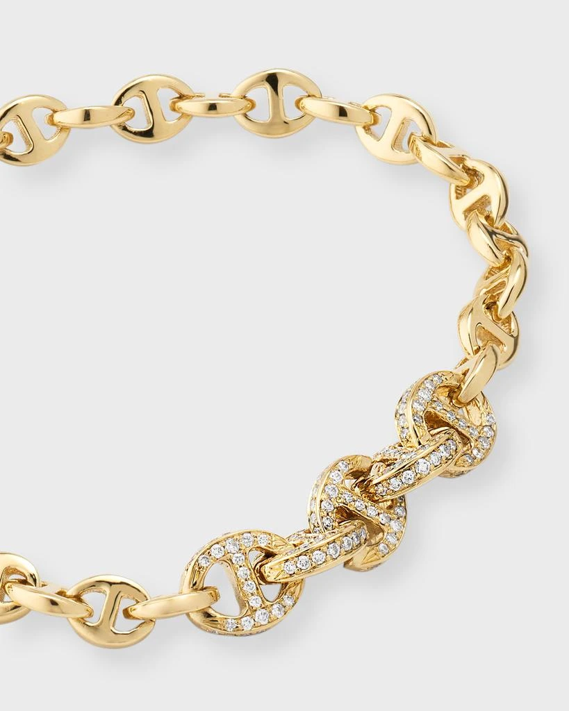 Hoorsenbuhs 18K Yellow Gold 3MM Open Link Bracelet with Diamonds 3