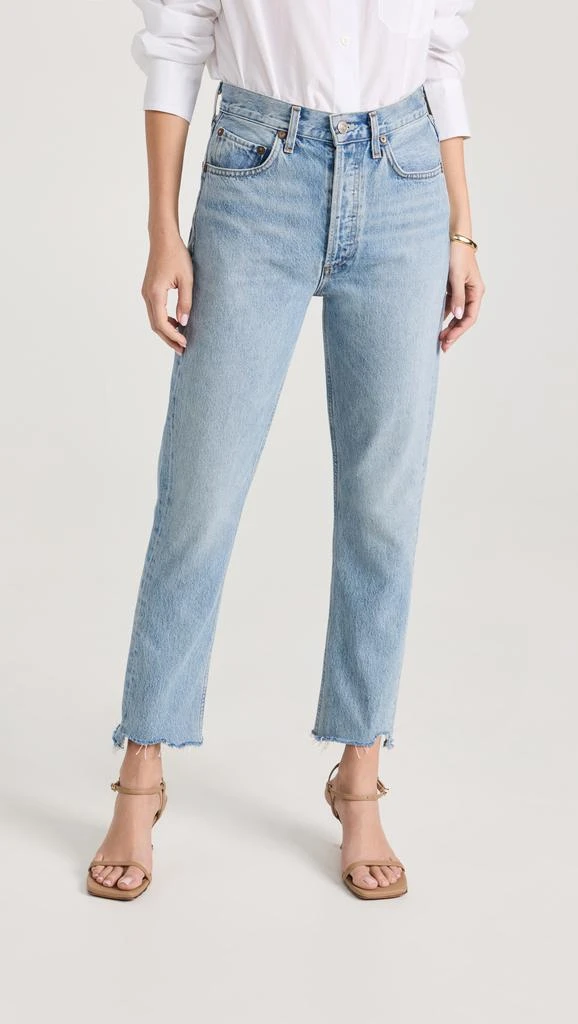 AGOLDE Riley High Rise Straight Crop Jeans 1