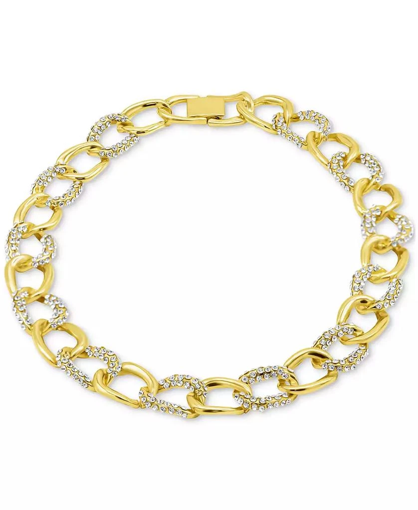 ADORNIA Gold-Tone Crystal Chunky Chain Link 16-1/2" Necklace 1