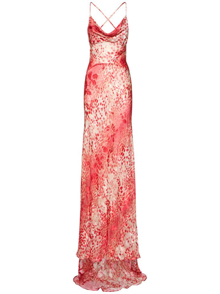 ワンピース ROBERTO CAVALLI RED SILK MIDI DRESS VIP【関税送料無料】希少 ROBERTO CAVALLI RED SILK MIDI DRESS