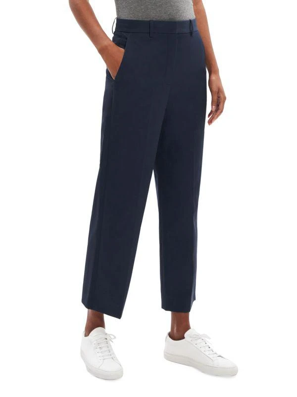 Theory Flat Front Cropped Straight Pants 3