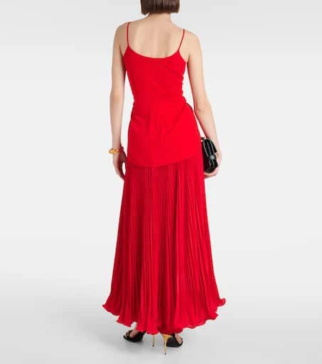 Balmain Floral-appliqué gathered crêpe top 3