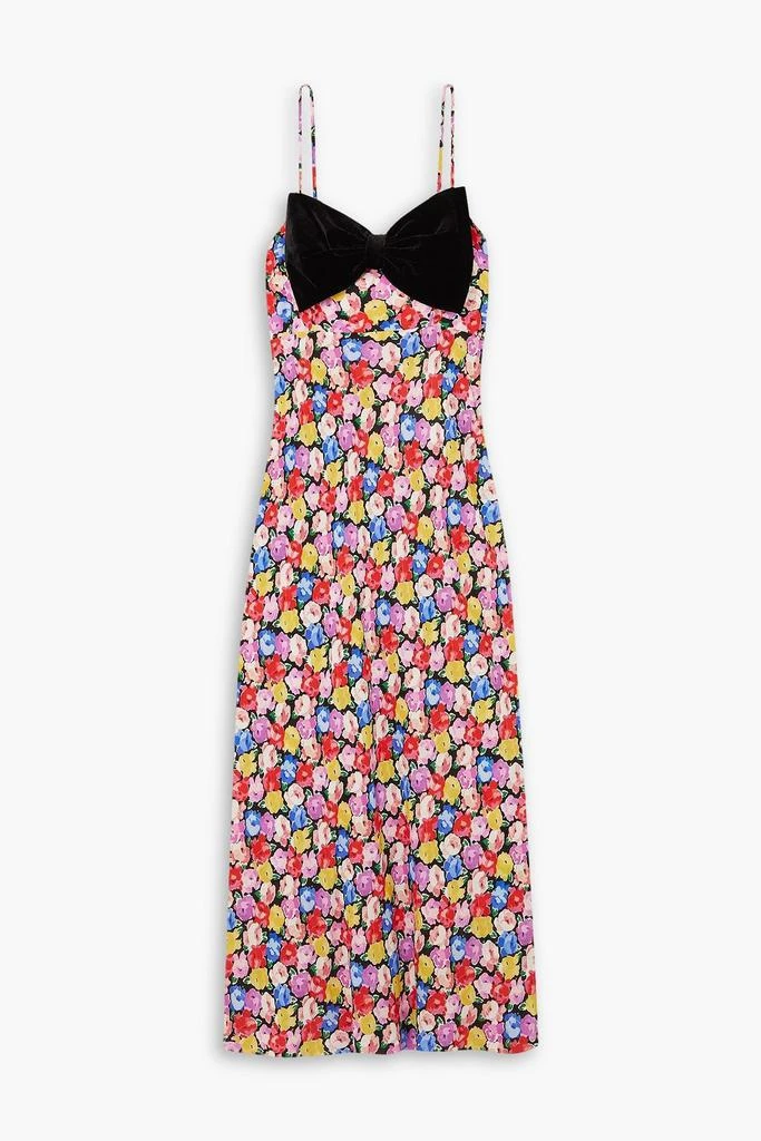 Rixo Leanna bow-detailed floral-print voile midi dress 1