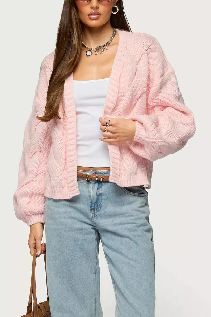 Edikted Edikted Braiden Chunky Cable Knit Cardigan 4