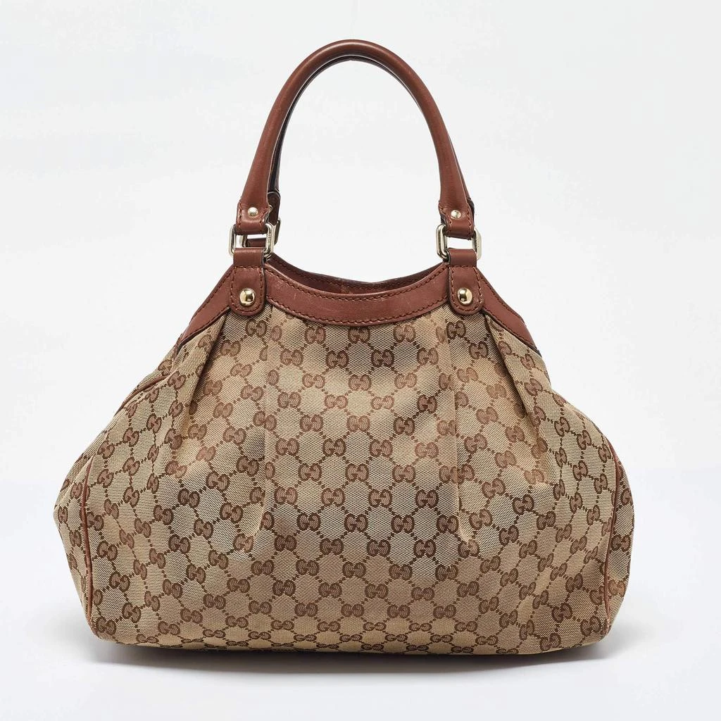 Gucci Gucci Beige/Brown GG Canvas and Leather Medium Sukey Tote 4