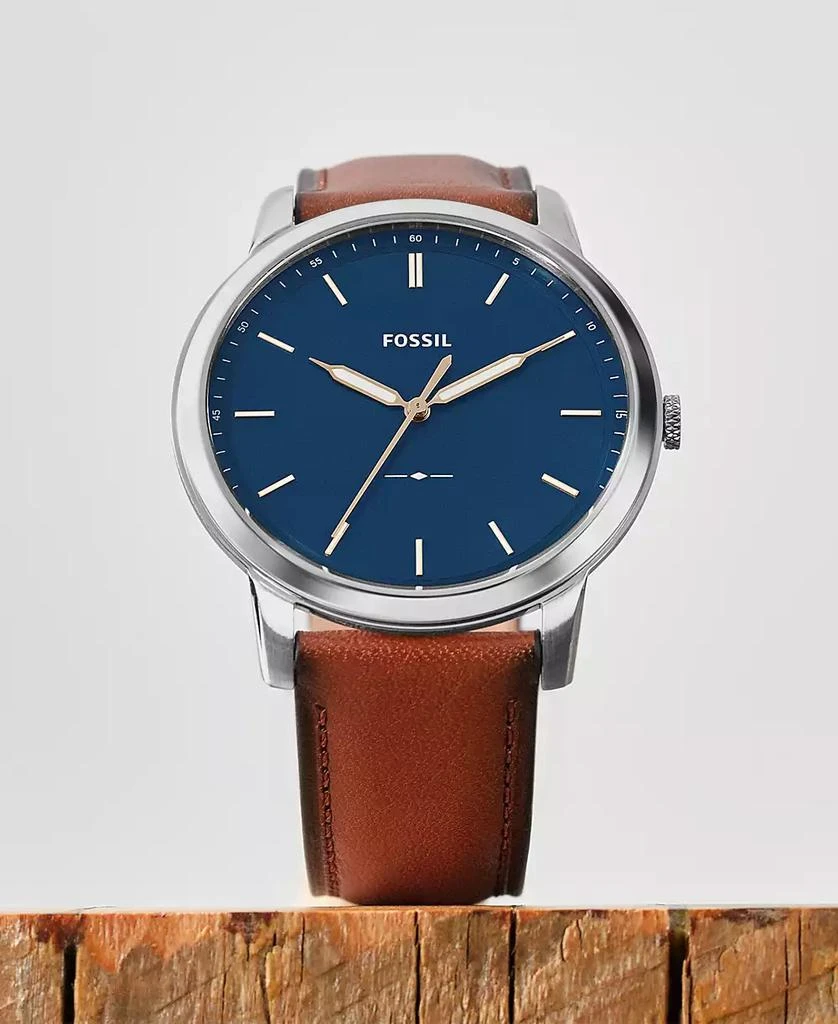 Fossil Men
s The Minimalist Brown Leather Strap Watch 7
