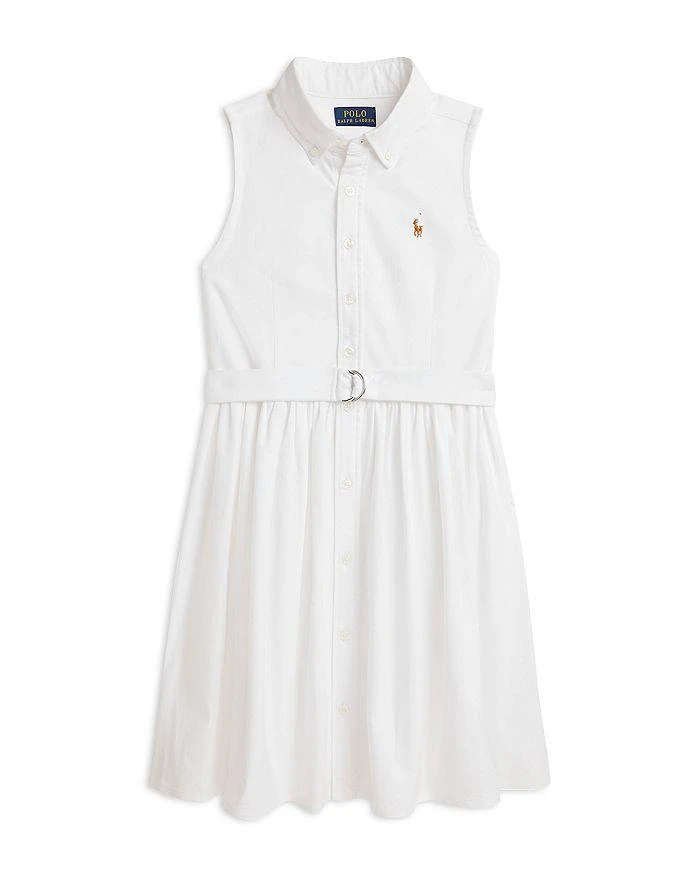 Polo Ralph Lauren Girls' Belted Cotton Oxford Shirt Dress - Little Kid, Big Kid 1