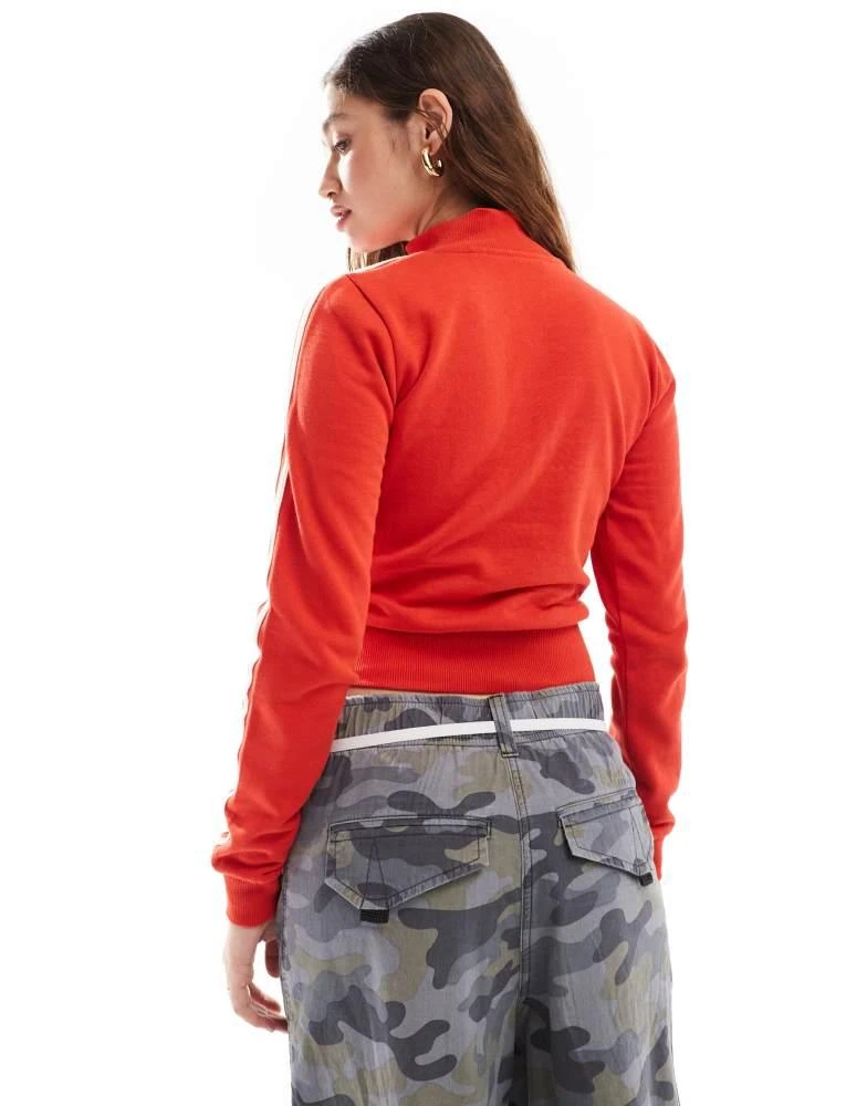 Daisy Street Daisy Street funnel neck fitted sweatshirt with sporty stripes and Honda graphic in red 2