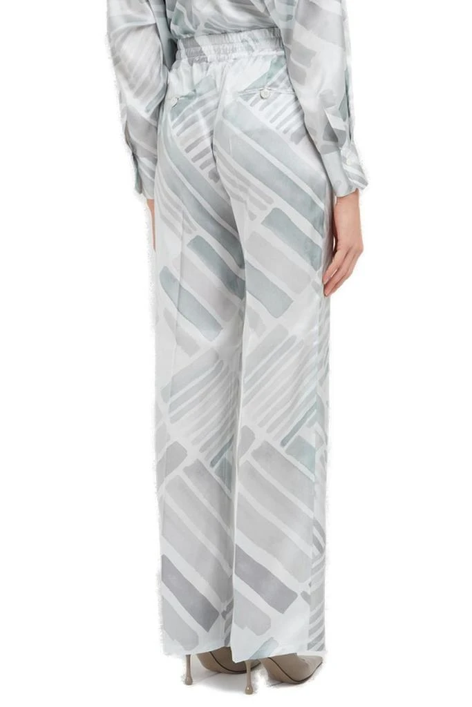 Kiton Kiton Ethnic Brush Pattern Printed Satin Trousers 2