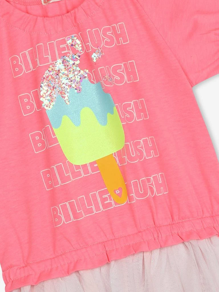 Billieblush Billieblush Girls Jersey And Tulle Dress in Pink 3