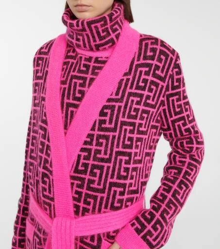 Balmain Logo wool-blend knit cardigan 4