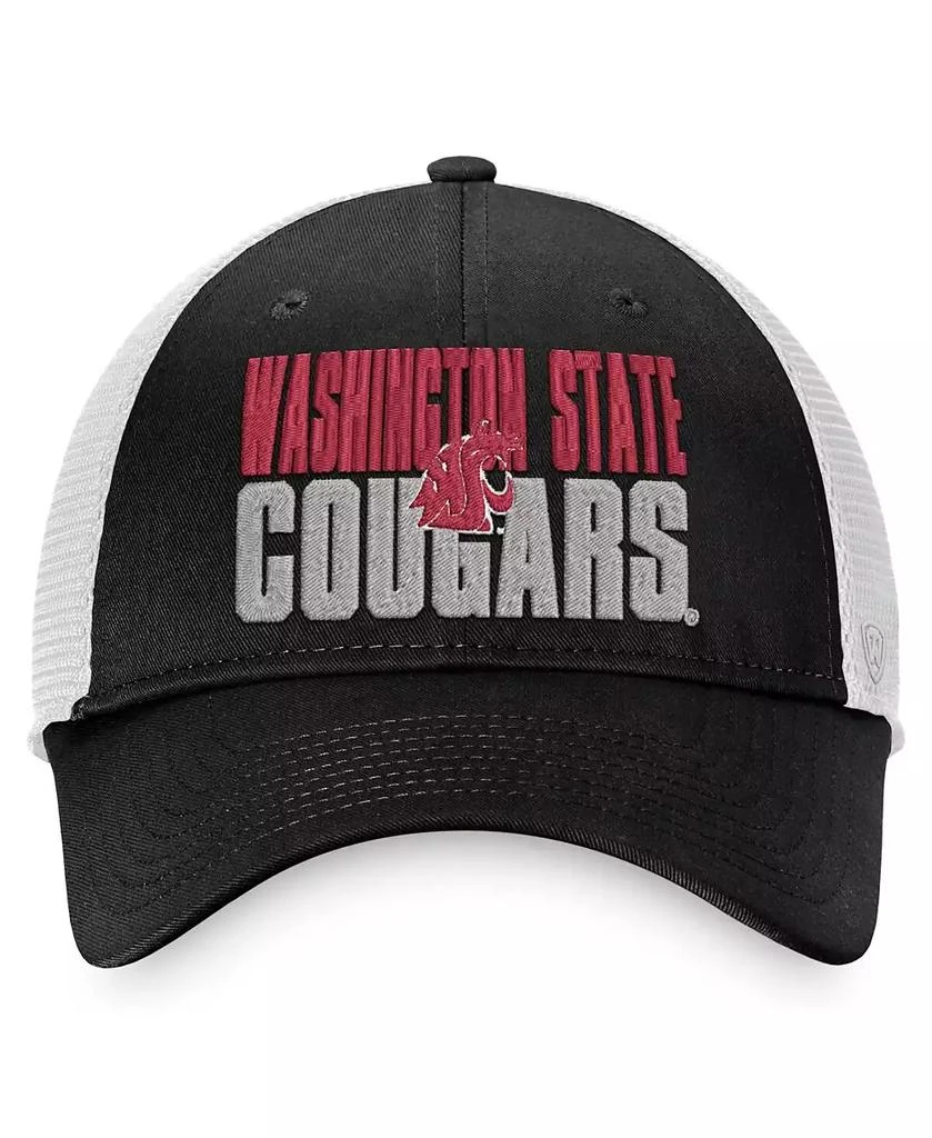 Top of the World Men's Black, White Washington State Cougars Stockpile Trucker Snapback Hat 2