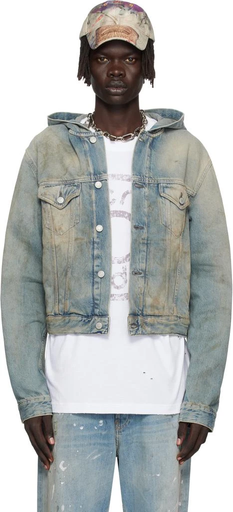 Acne Studios Blue Hooded Denim Jacket