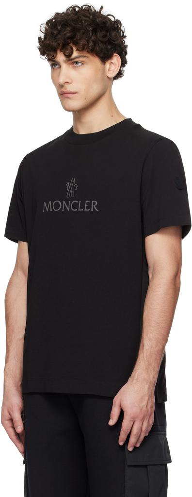 Moncler Black Logo Cotton T-shirt - T-Shirts - BeyondStyle