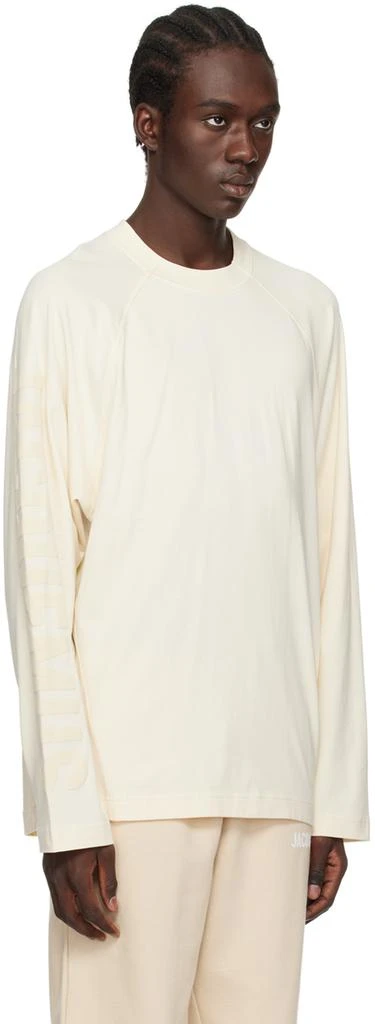 Jacquemus Beige Les Classiques 'Le t-Shirt Typo manches longues' Long Sleeve T-Shirt 2