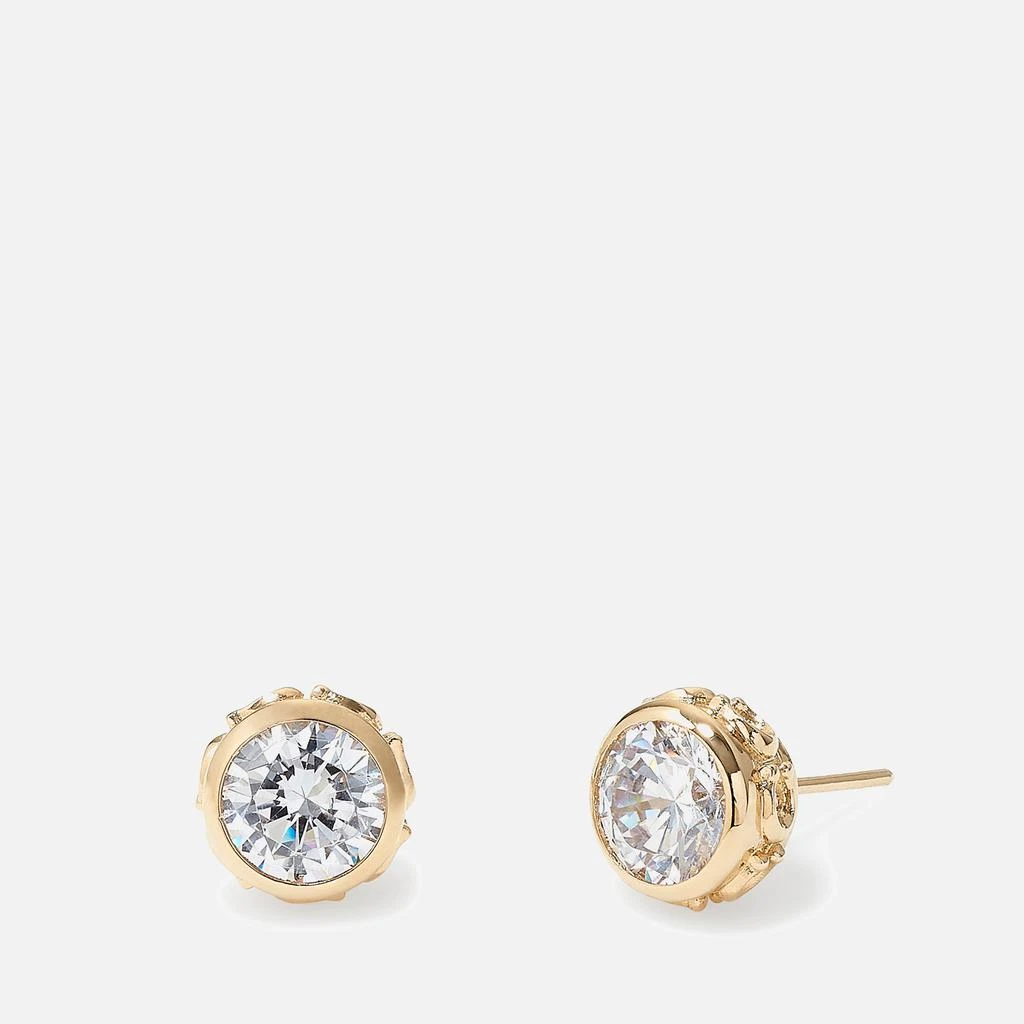 Coach Coach Gold-Tone and Crystal Stud Earrings 1